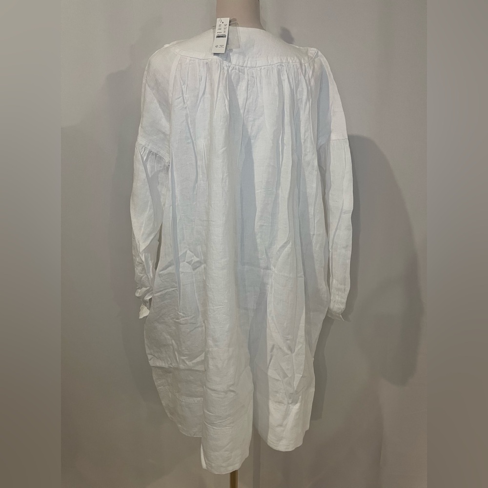 J.Crew Gathered popover dress in linen - Picture 7 of 9